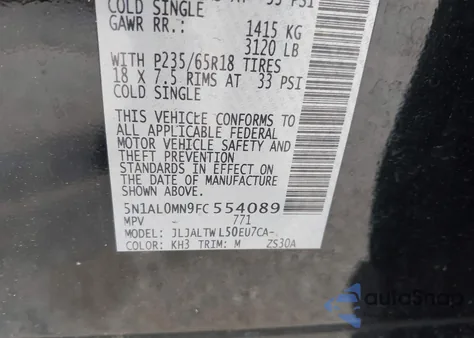 2015 Infiniti Qx60 z USA, uszkodzony, nr VIN 5N1AL0MN9FC554089